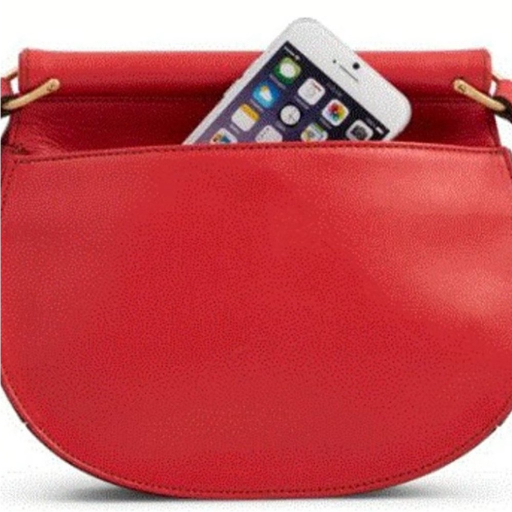 Vera Bradley, leather side-saddle, Crossbody bag, beautiful canyon sunset color.